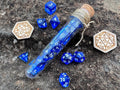 Transparent Blue "Mana Potion" DnD 7 Polyhedral Dice Set in Potion Flask