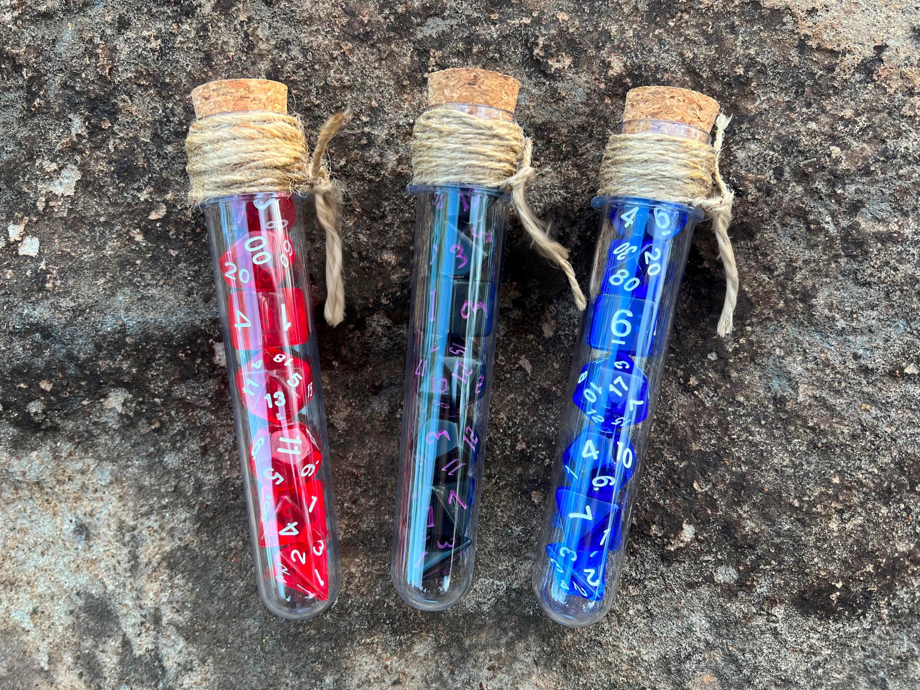 DnD 7 Polyhedral Dice Set in Potion Flask "Diablo" Collection