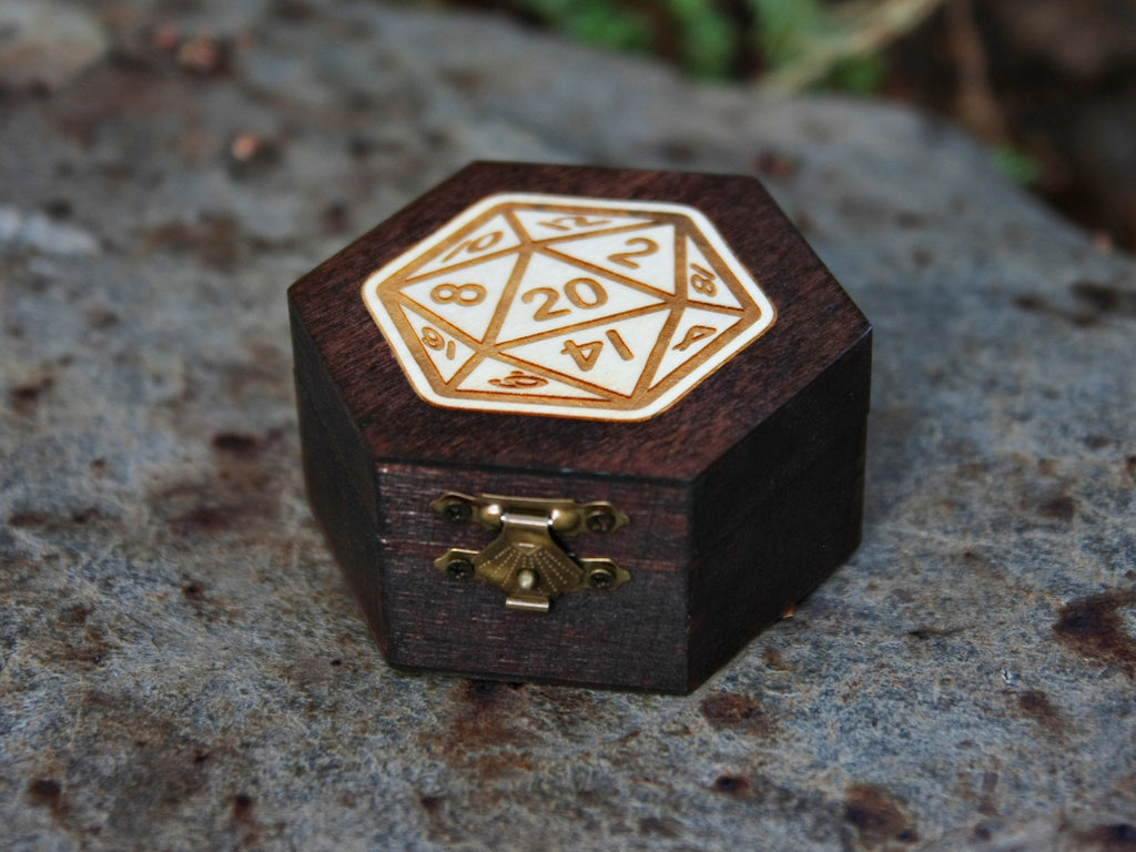 D20 Dice Hexagon Wooden Box