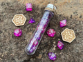 DnD 7 Polyhedral Dice Set in Potion Flask "Fantasy Forest" Collection