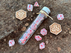 DnD 7 Polyhedral Dice Set in Potion Flask "Mystic Japan" Collection