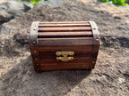 Blue Yellow "Blue Lagoon" DnD 7 Polyhedral Dice Set in Wooden Chest