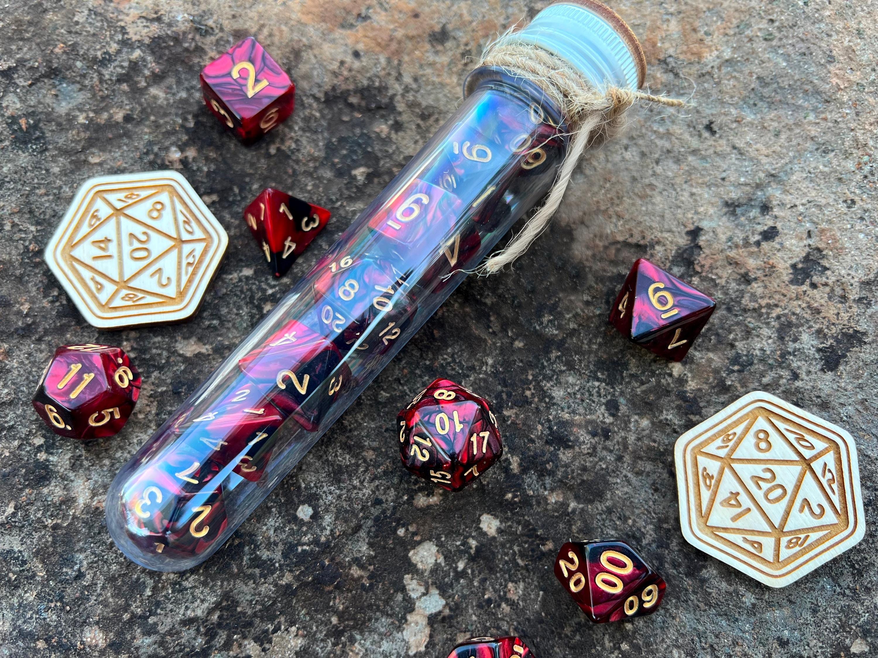 DnD 7 Dice Set in Potion Flask Dragon Collection