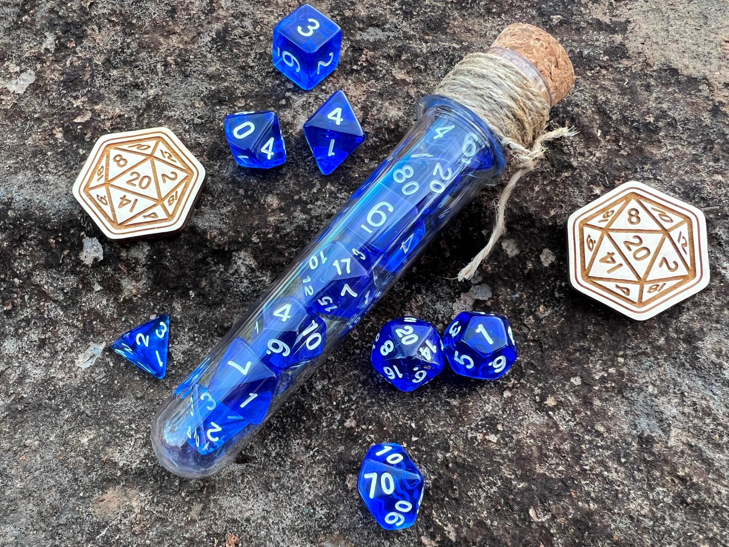 DnD 7 Polyhedral Dice Set in Potion Flask "Diablo" Collection