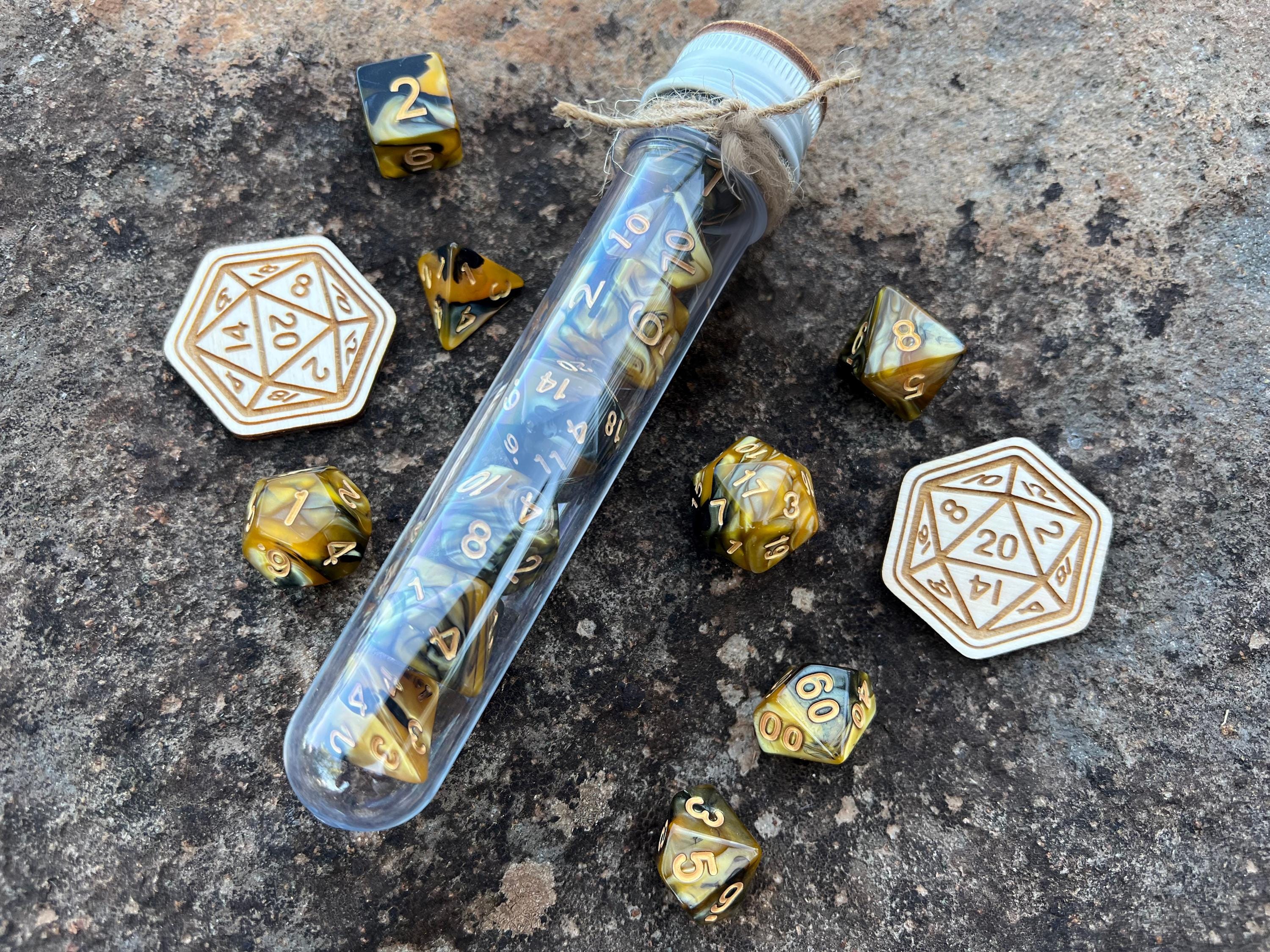 DnD 7 Dice Set in Potion Flask Dragon Collection