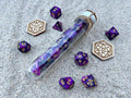 DnD 7 Polyhedral Dice Set in Potion Flask "Dream Ocean" Collection