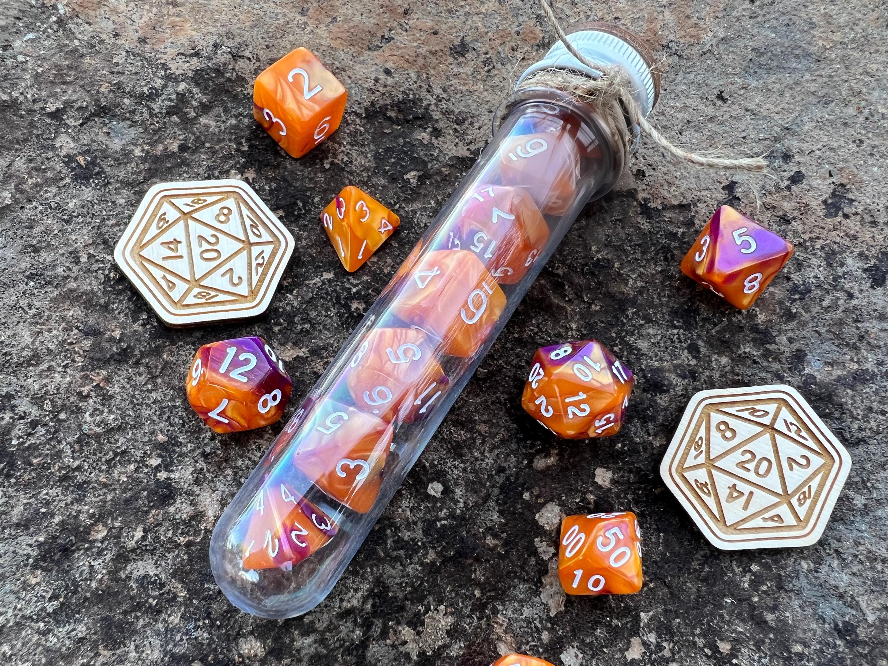 DnD 7 Dice Set in Potion Flask Dragon Collection