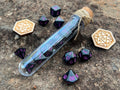 Black Purple "Diablo" DnD 7 Polyhedral Dice Set in Potion Flask