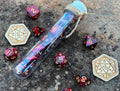 Red Black Gold "Dragon Blood" DnD 7 Polyhedral Dice Set in Potion Flask
