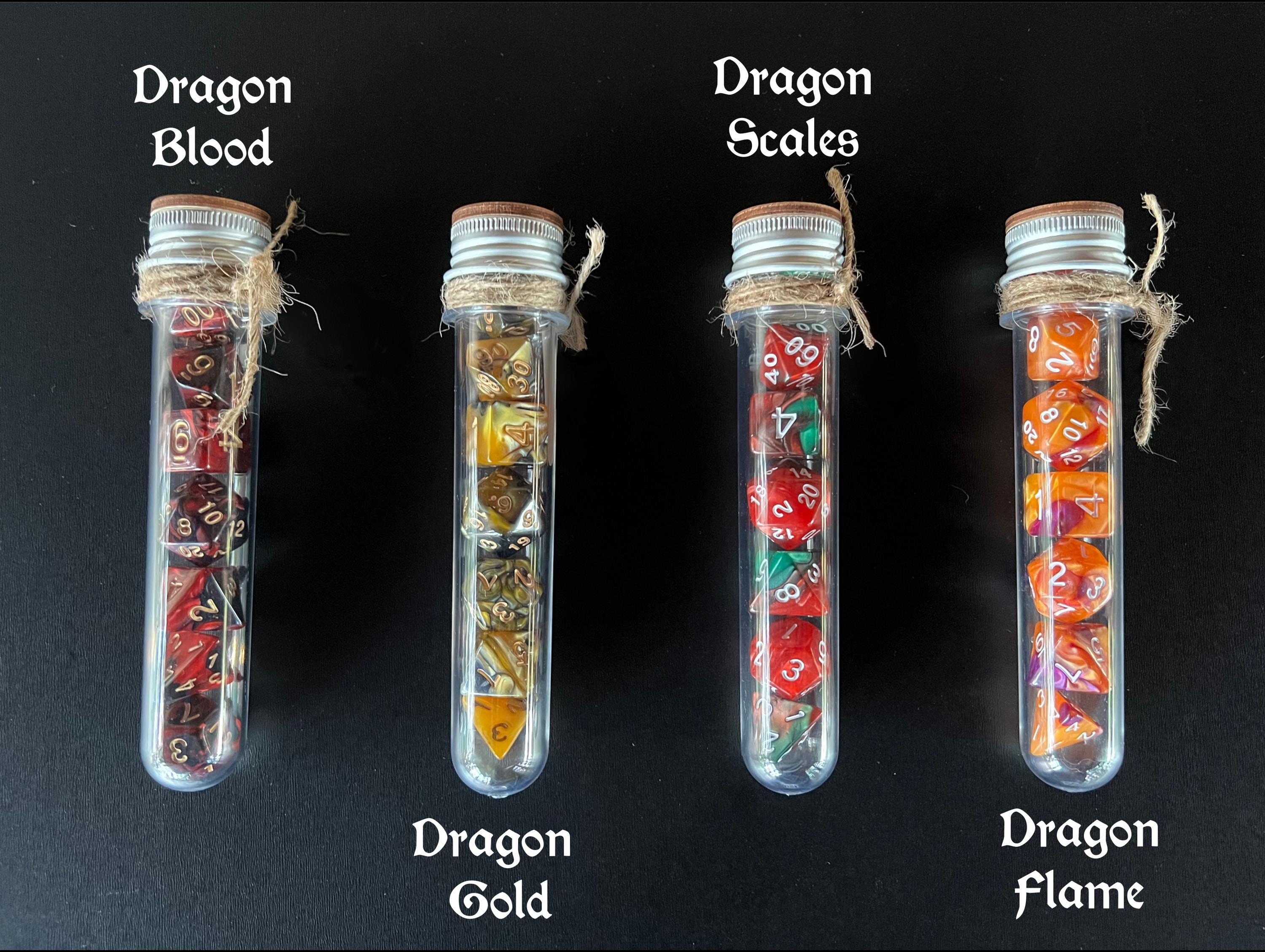 DnD 7 Dice Set in Potion Flask Dragon Collection