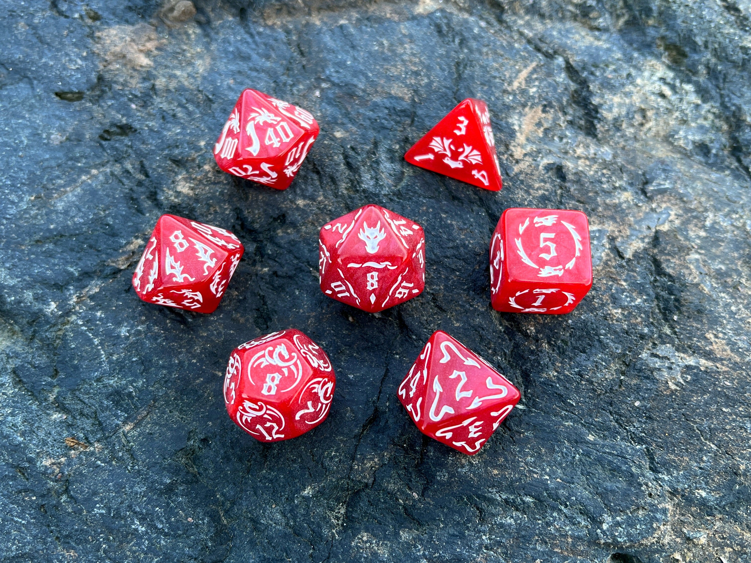 DnD 7 Dice Set in Potion Flask "Village of Dragons" Collection
