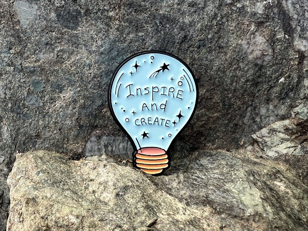 Inspire and Create Lightbulb DnD Enamel Pin