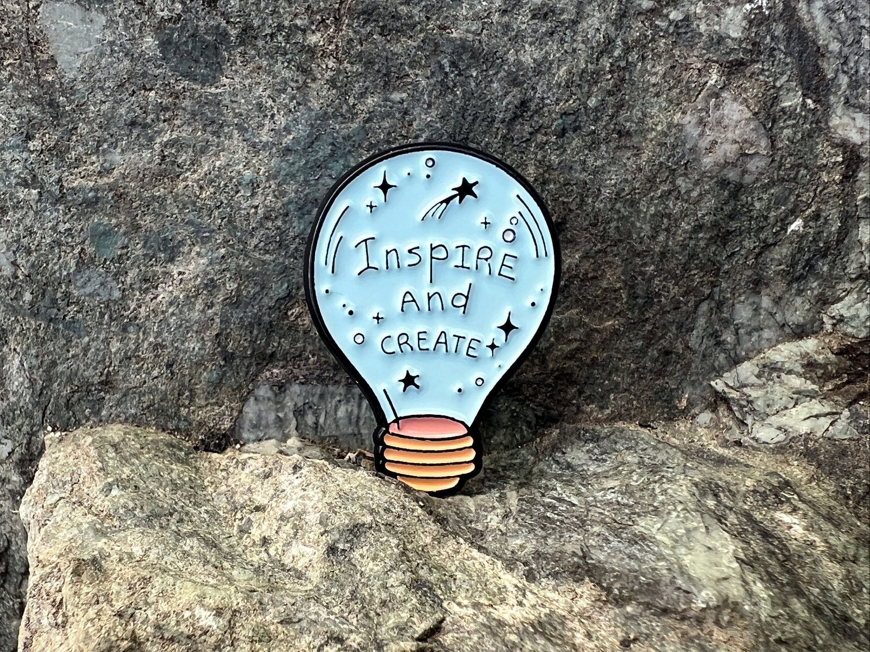 Inspire and Create Lightbulb DnD Enamel Pin