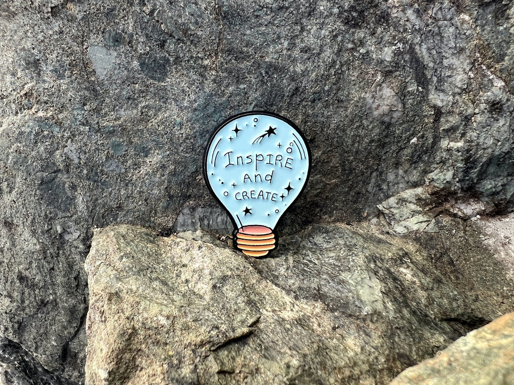 Inspire and Create Lightbulb DnD Enamel Pin