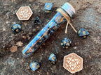 DnD 7 Polyhedral Dice Set in Potion Flask "Space Vision" Collection
