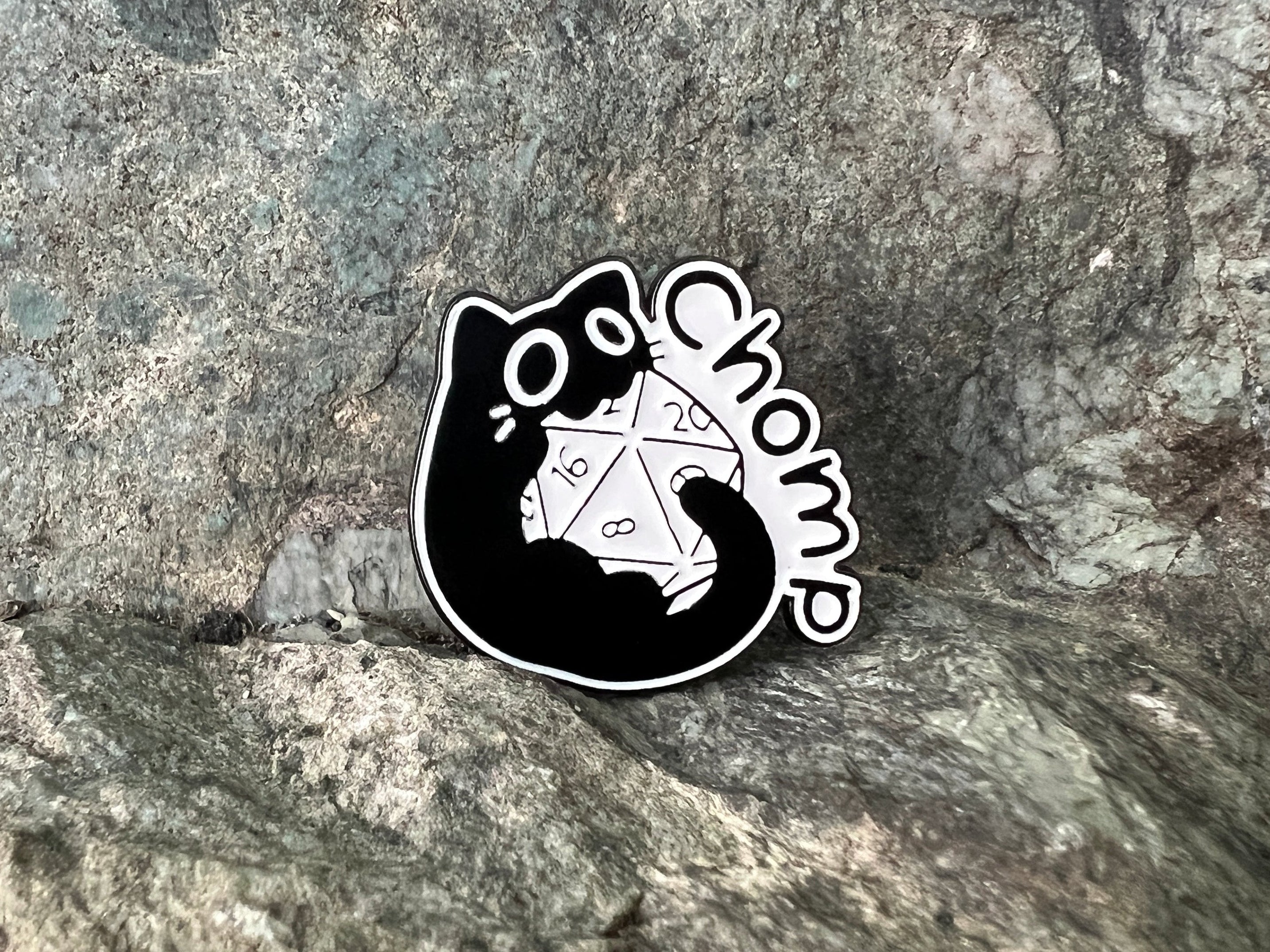 Roll for Chomp! Black Cat DnD Enamel Pin