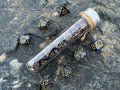 Black Yellow "Tale of Aether" DnD 7 Polyhedral Dice Set in Potion Flask