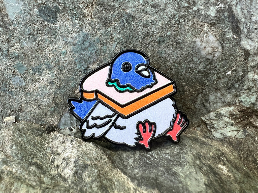 Pigeon in Bread DnD Enamel Pin