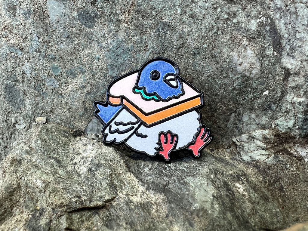 Pigeon in Bread DnD Enamel Pin