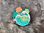 Lily Pad Frog Flask DnD Enamel Pin