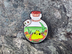 Flower Bloom Frog Flask DnD Enamel Pin