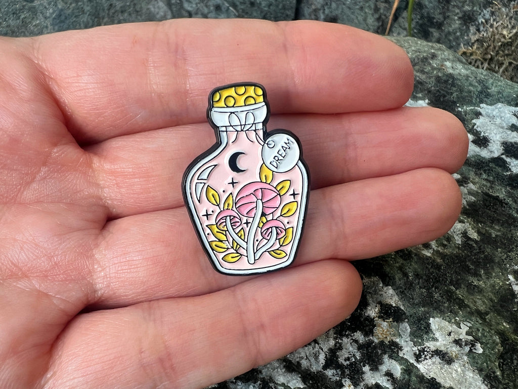 Magic Mushroom Bottles DnD Enamel Pins