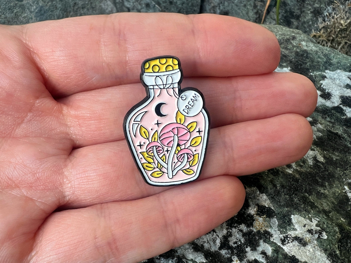 Magic Mushroom Bottles DnD Enamel Pins