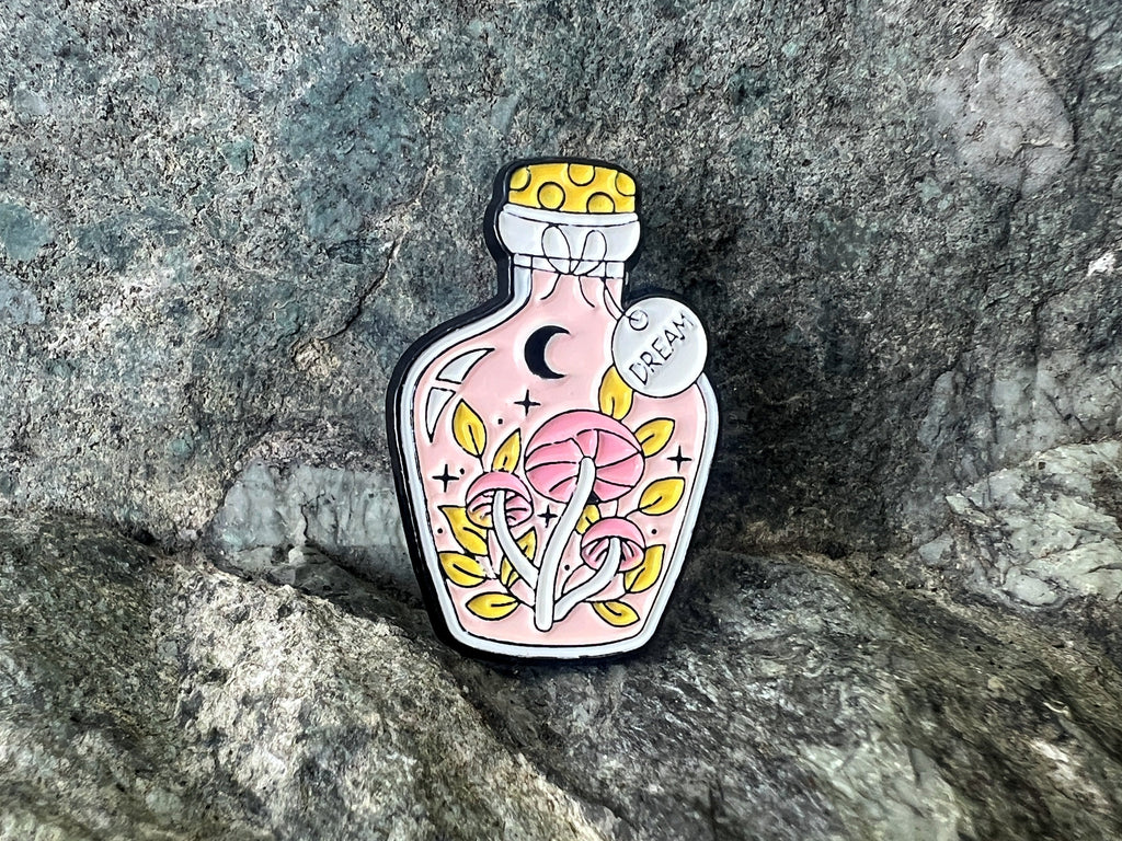 Magic Mushroom "Dream" Bottle DnD Enamel Pin