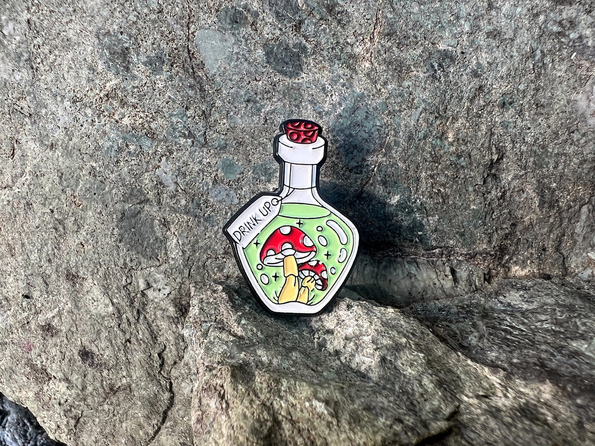 Magic Mushroom Bottles DnD Enamel Pins