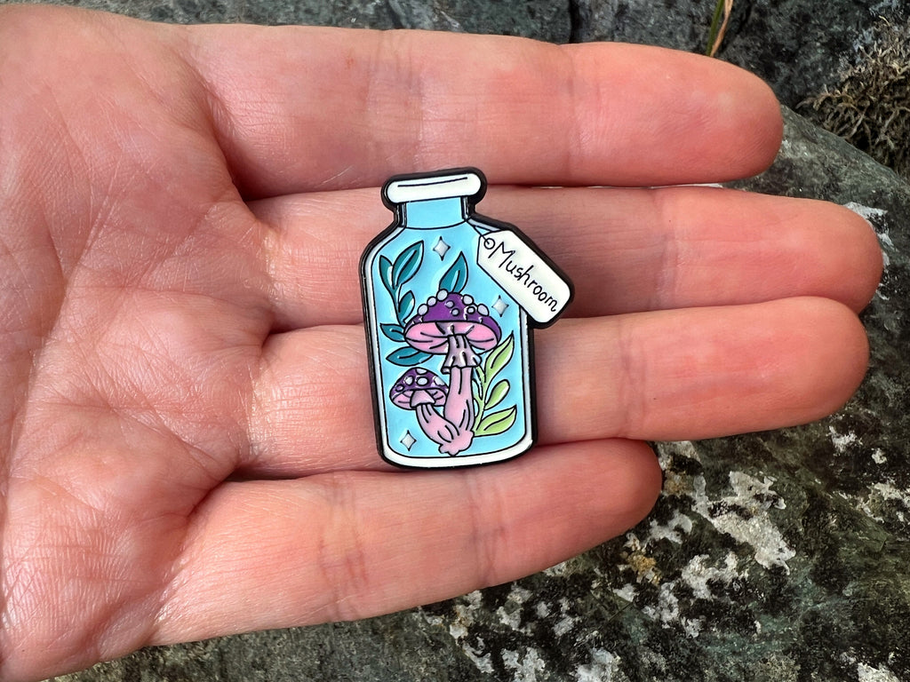 Magic Mushroom Bottles DnD Enamel Pins