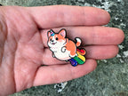 Rainbow Corgicorn DnD Enamel Pin