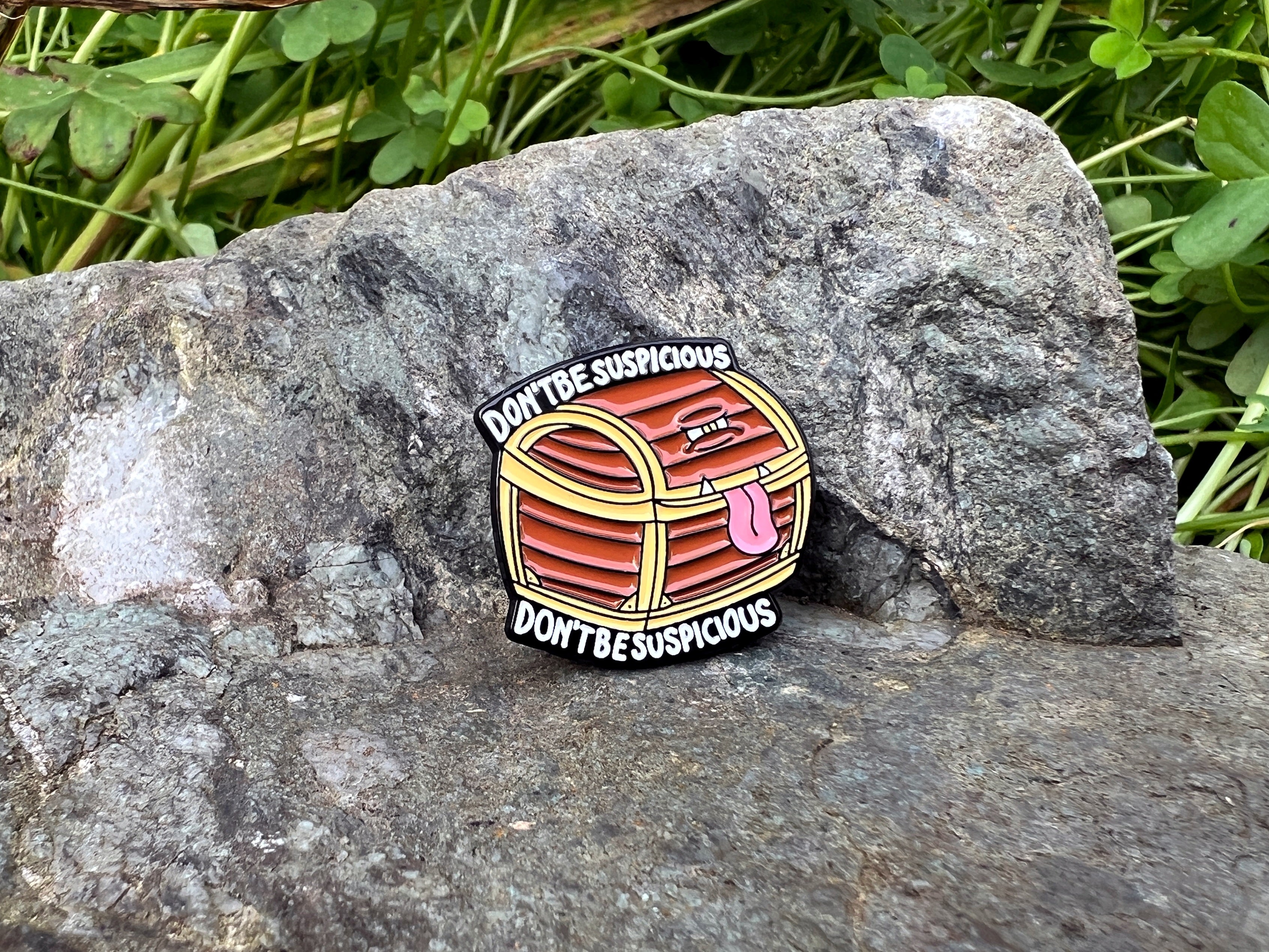 Don't Be Suspicious Mimic DnD Enamel Pin