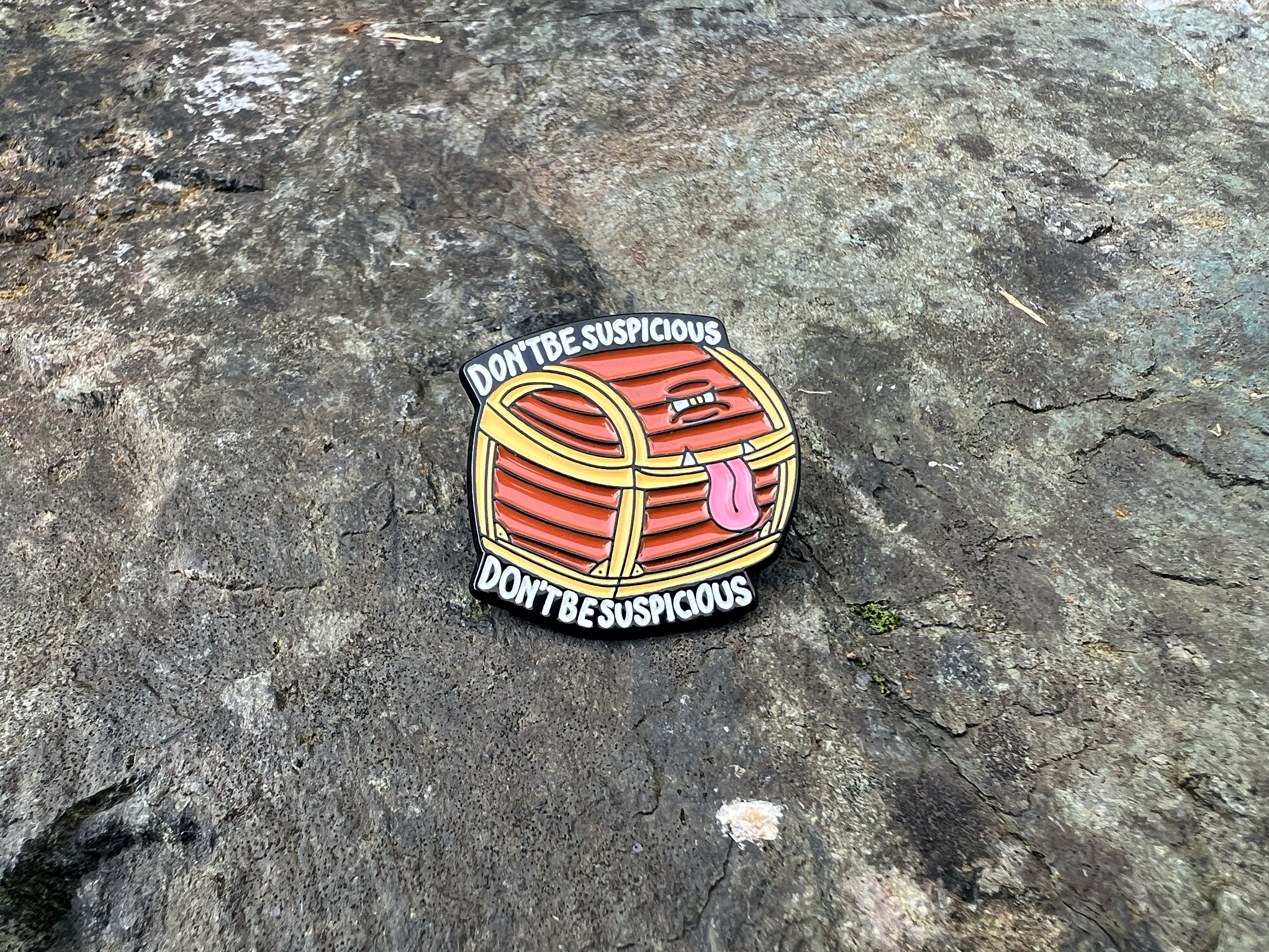 Don't Be Suspicious Mimic DnD Enamel Pin