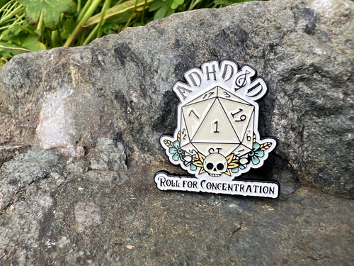 ADHD&D - Roll for Concentration DnD Enamel Pin