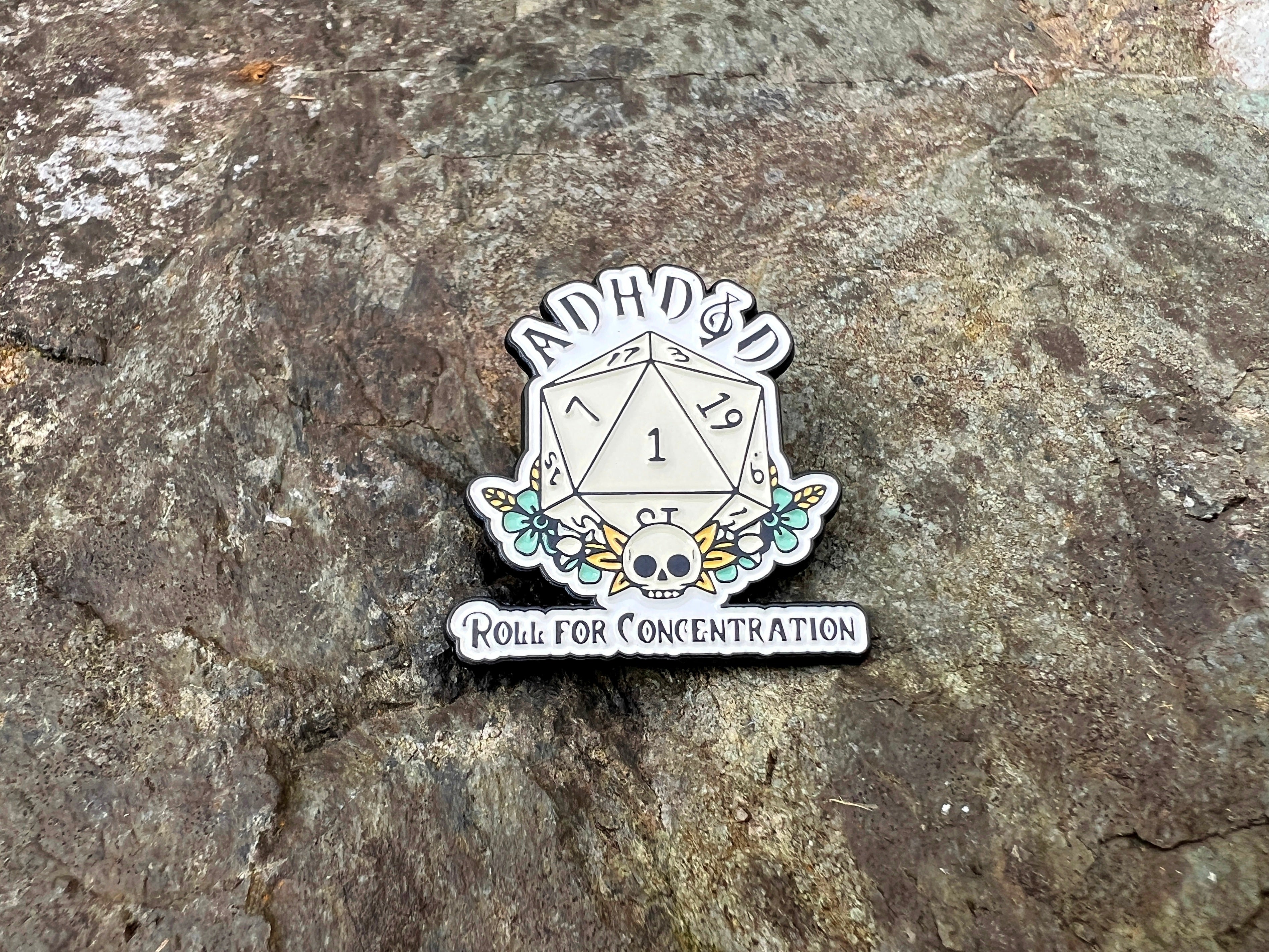 ADHD&D - Roll for Concentration DnD Enamel Pin