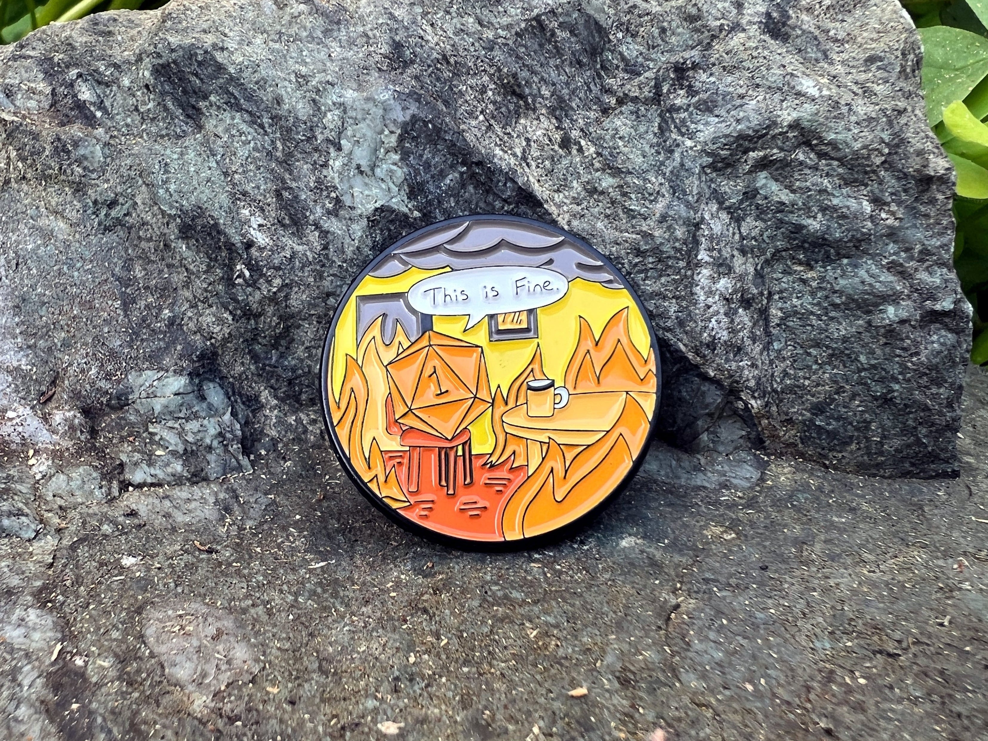 This is Fine Natural 1 Dice DnD Enamel Pin