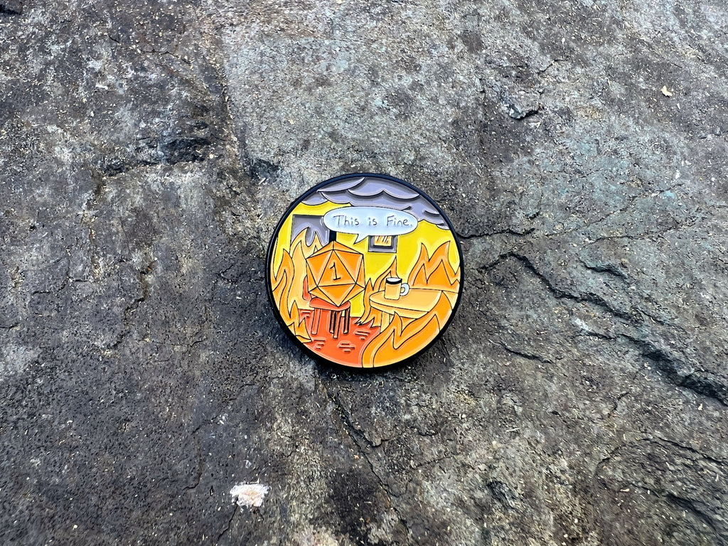 This is Fine Natural 1 Dice DnD Enamel Pin