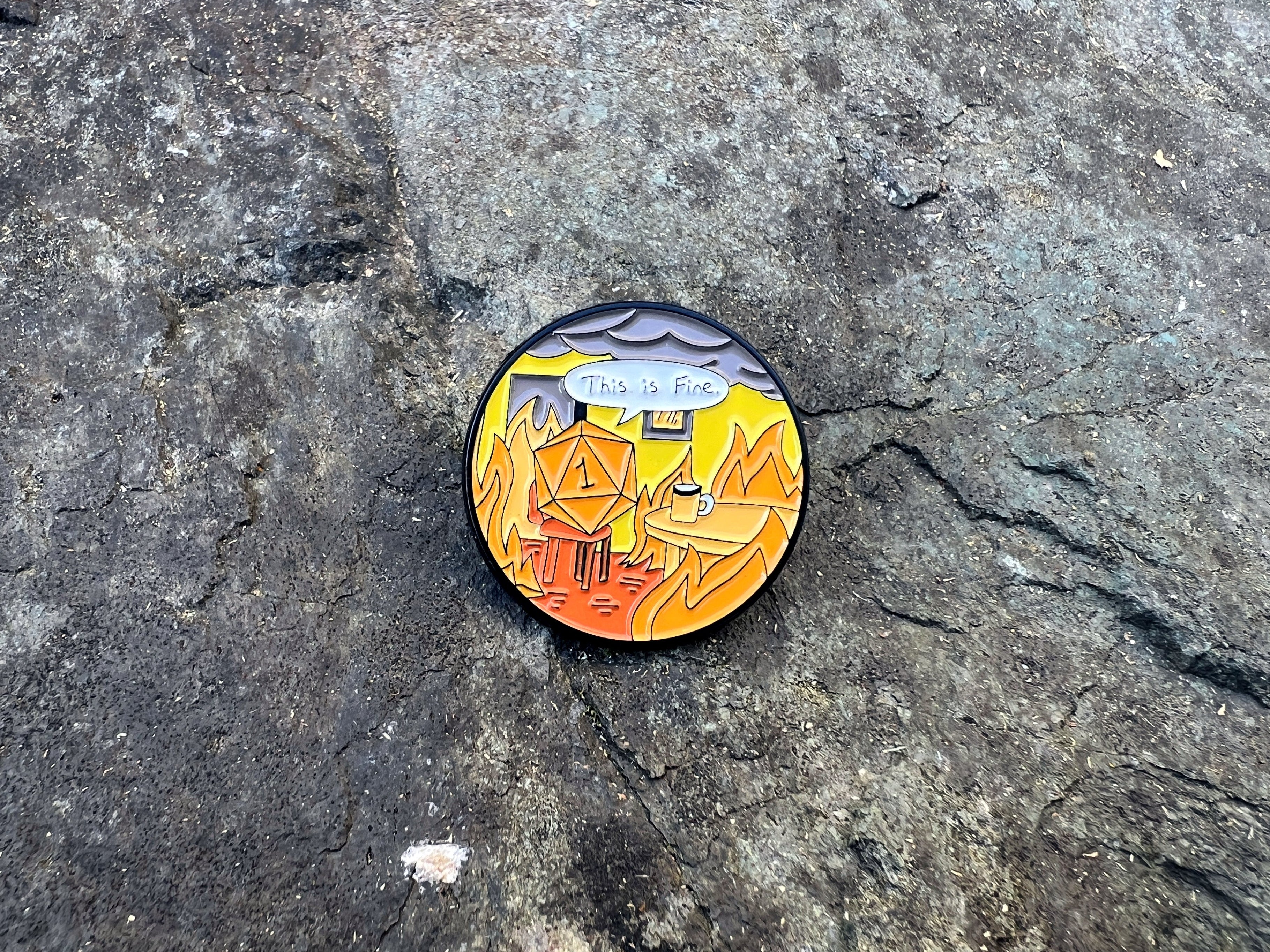 This is Fine Natural 1 Dice DnD Enamel Pin