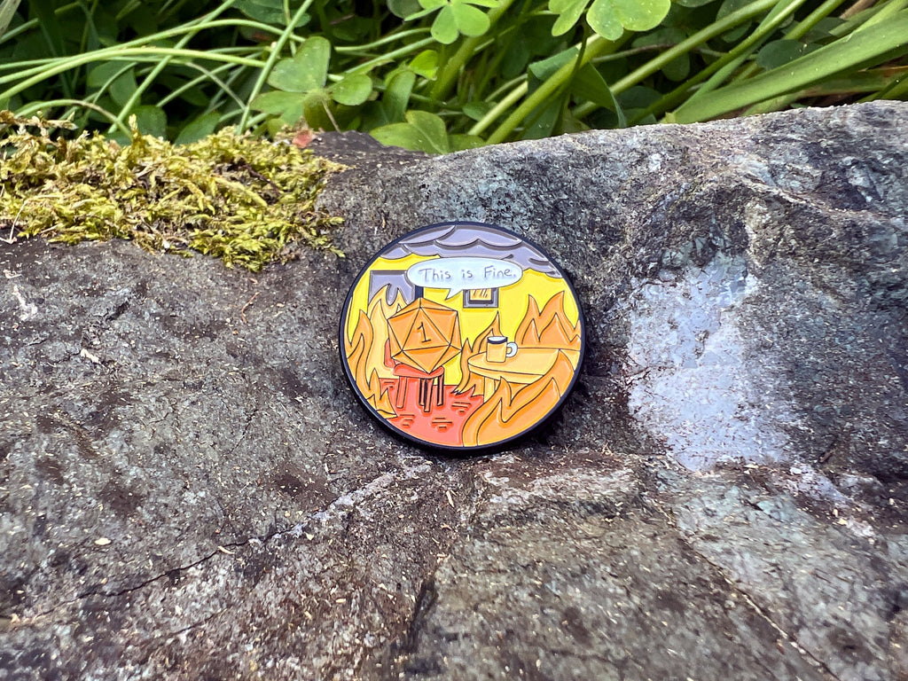 This is Fine Natural 1 Dice DnD Enamel Pin