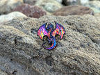 Stained Glass Dragon DnD Enamel Pin