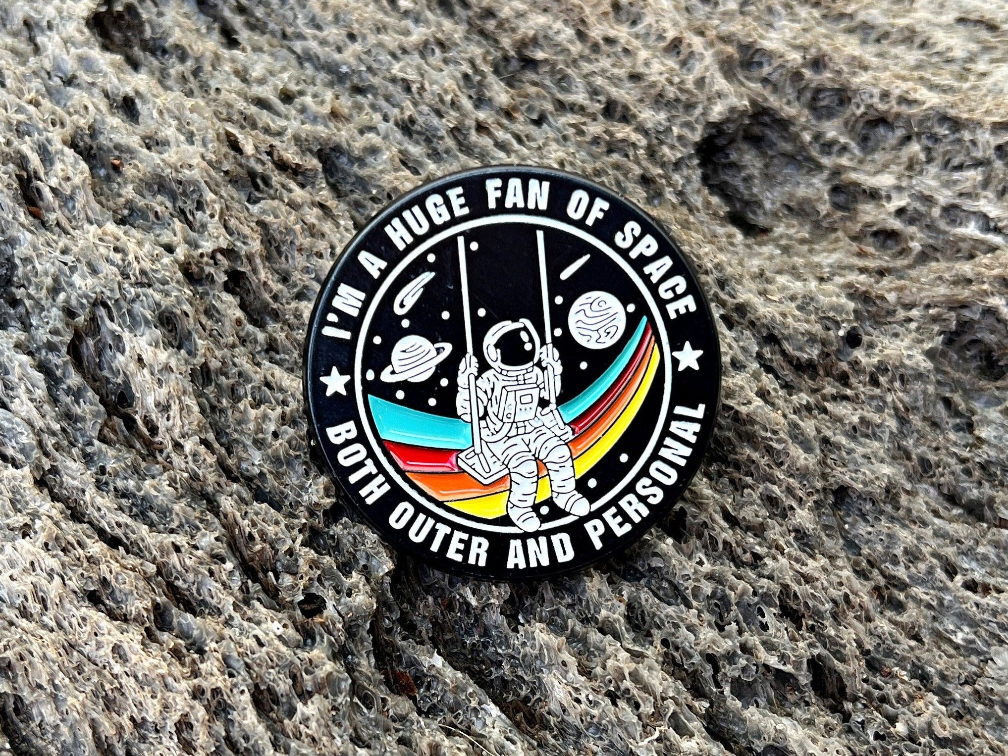 I'm a Huge Fan of Space Both Outer and Personal DnD Enamel Pin