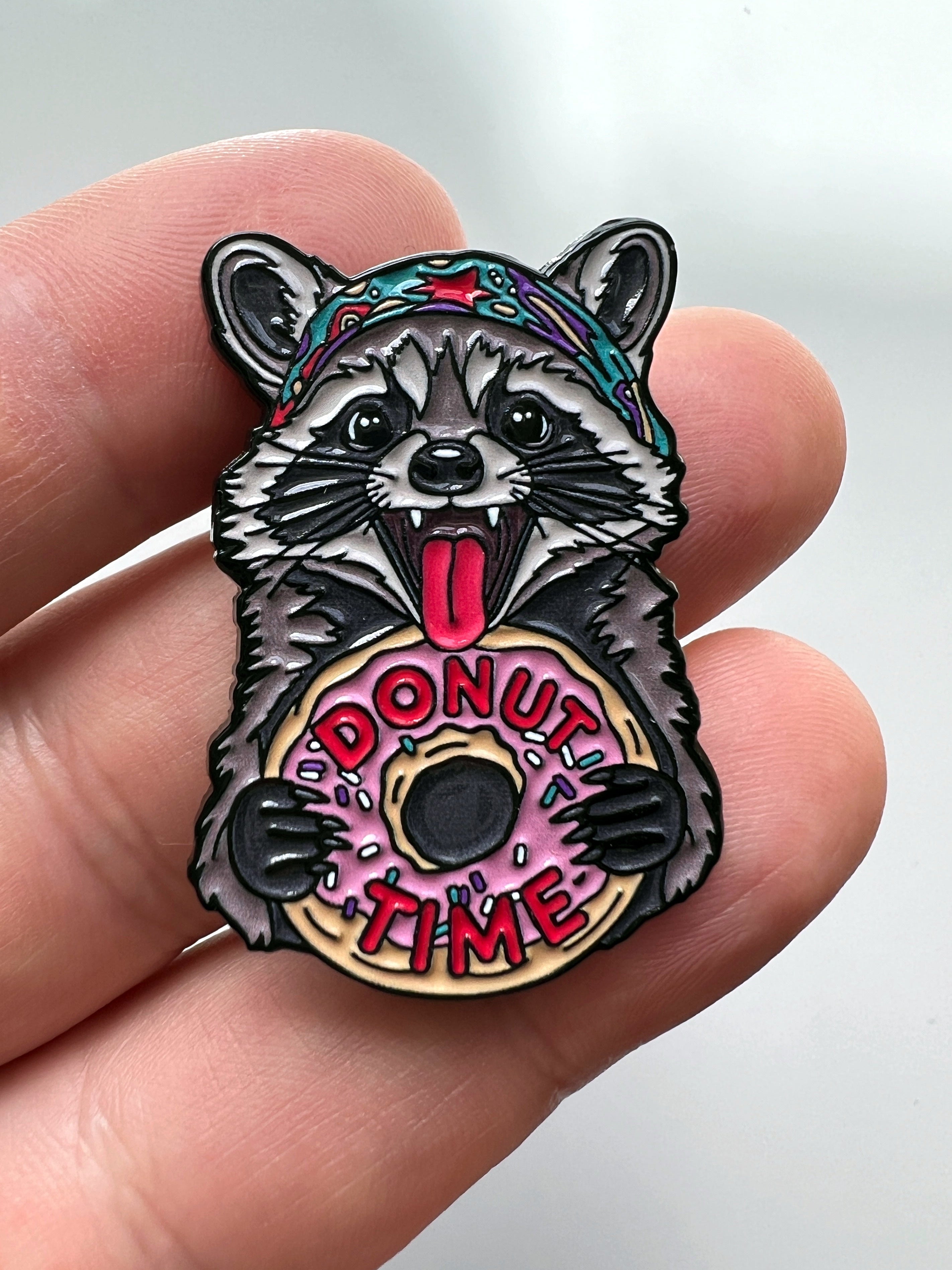 Donut Time Backpack Enamel Pin + Vinyl Sticker
