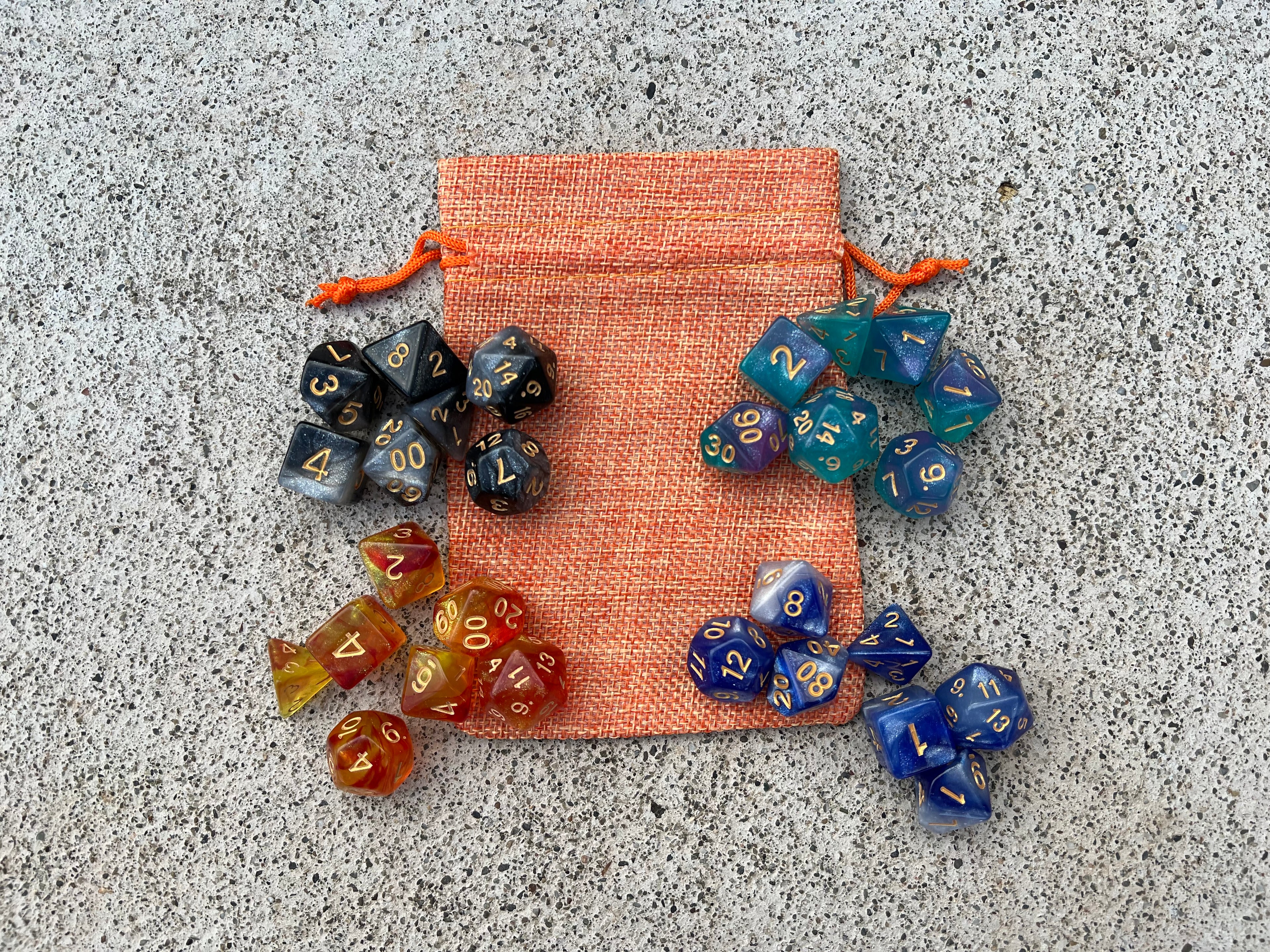 Large burlap dice bag