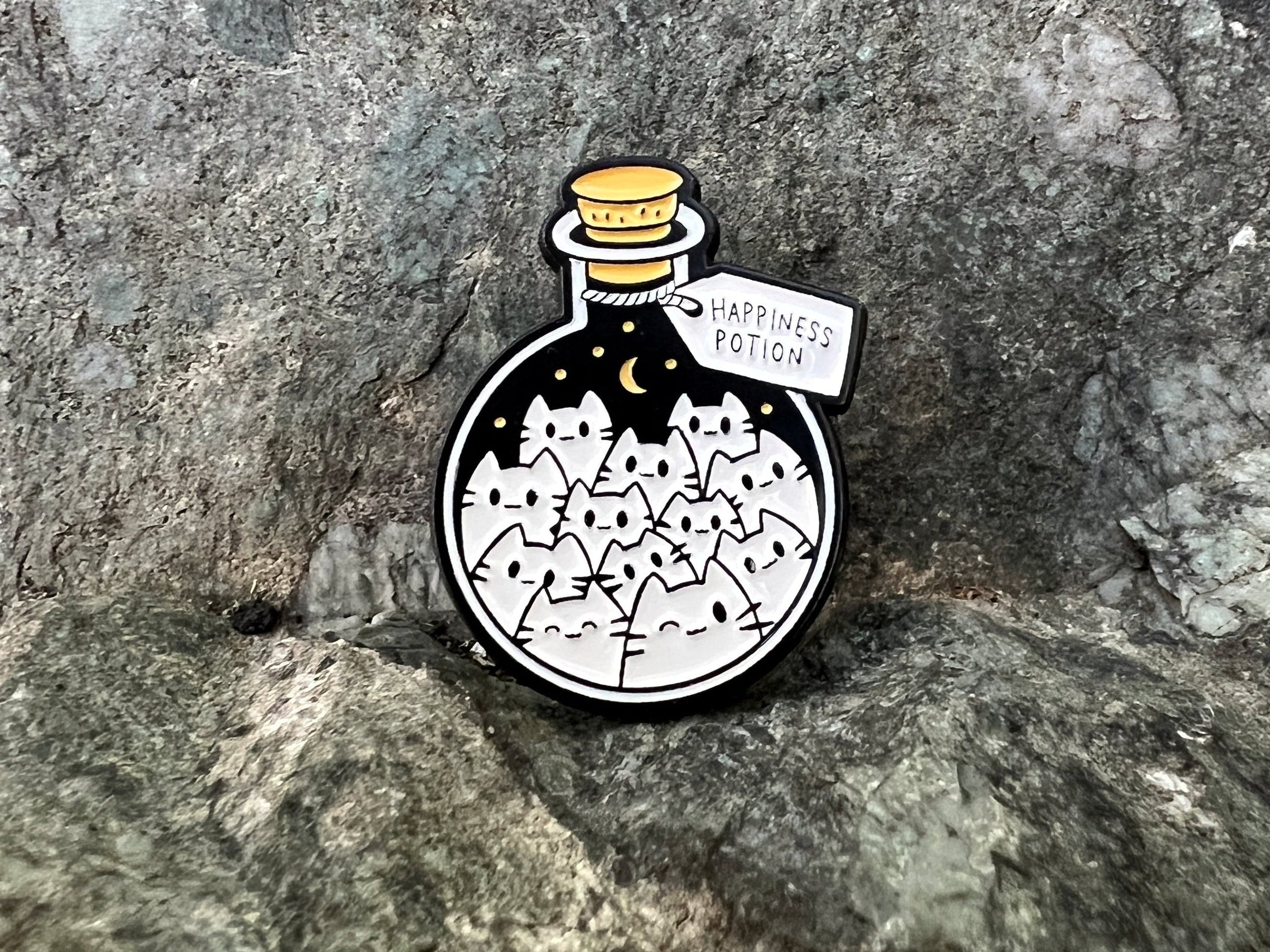 Happiness Potion Cute Cats DnD Enamel Pin
