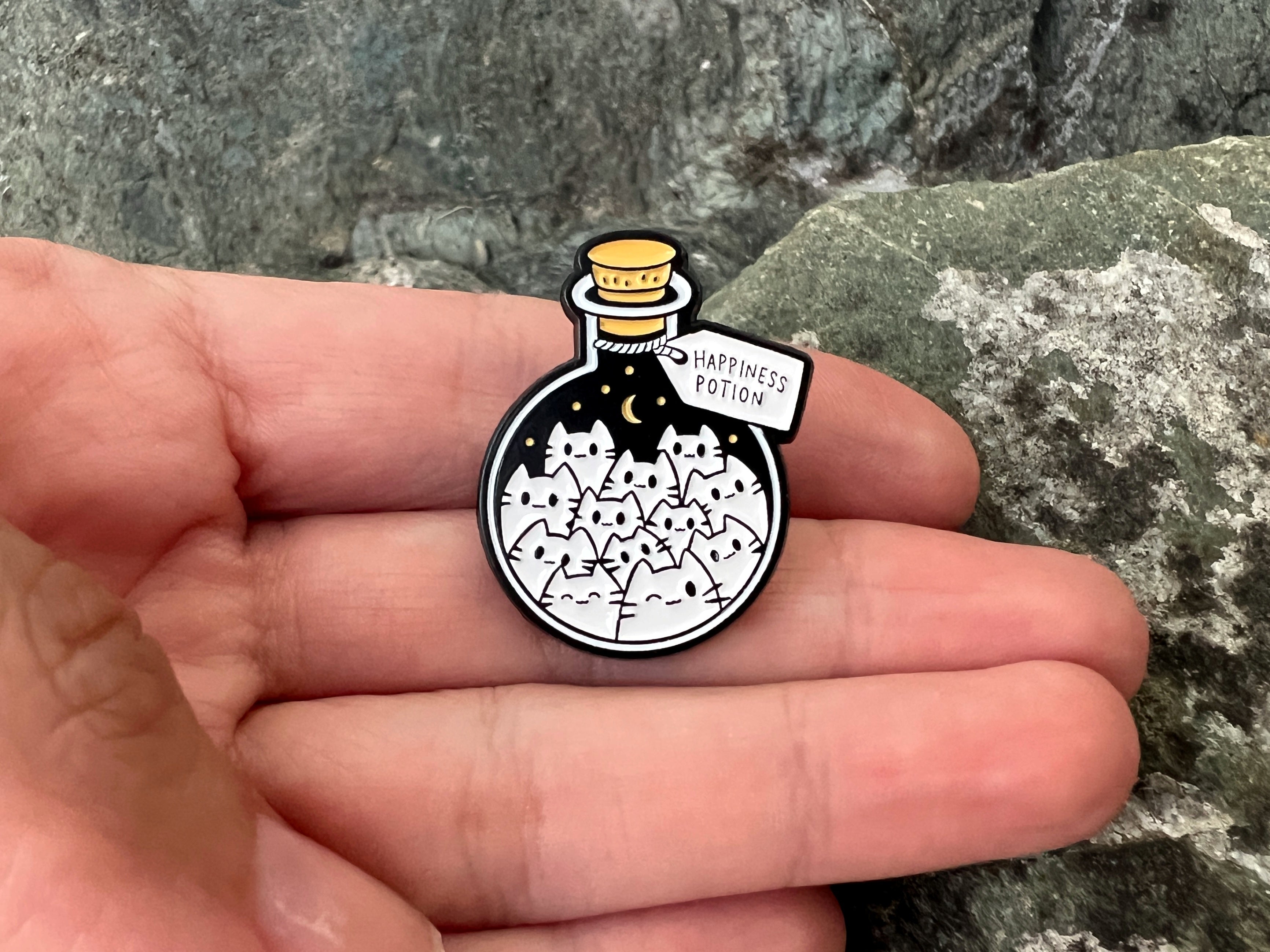 Happiness Potion Cute Cats DnD Enamel Pin