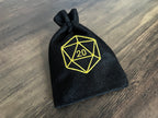 D20 Embroidered DnD Dice Bag