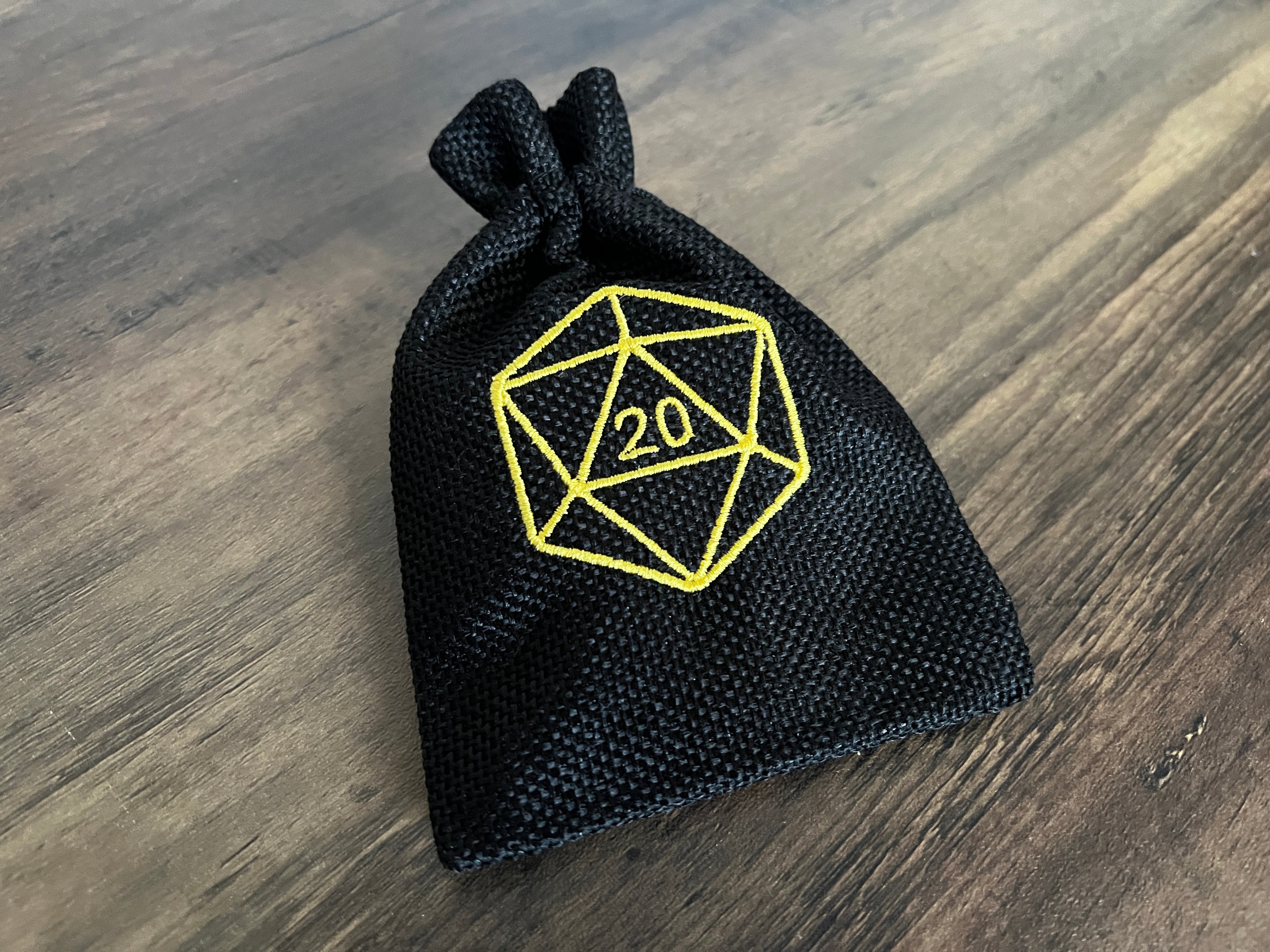 D20 Embroidered DnD Dice Bag