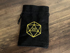 D20 Embroidered DnD Dice Bag