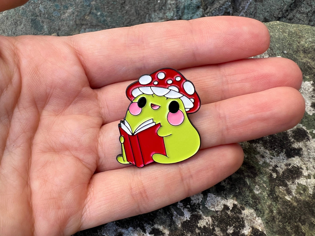 Mushroom Wizard Frog DnD Enamel Pin