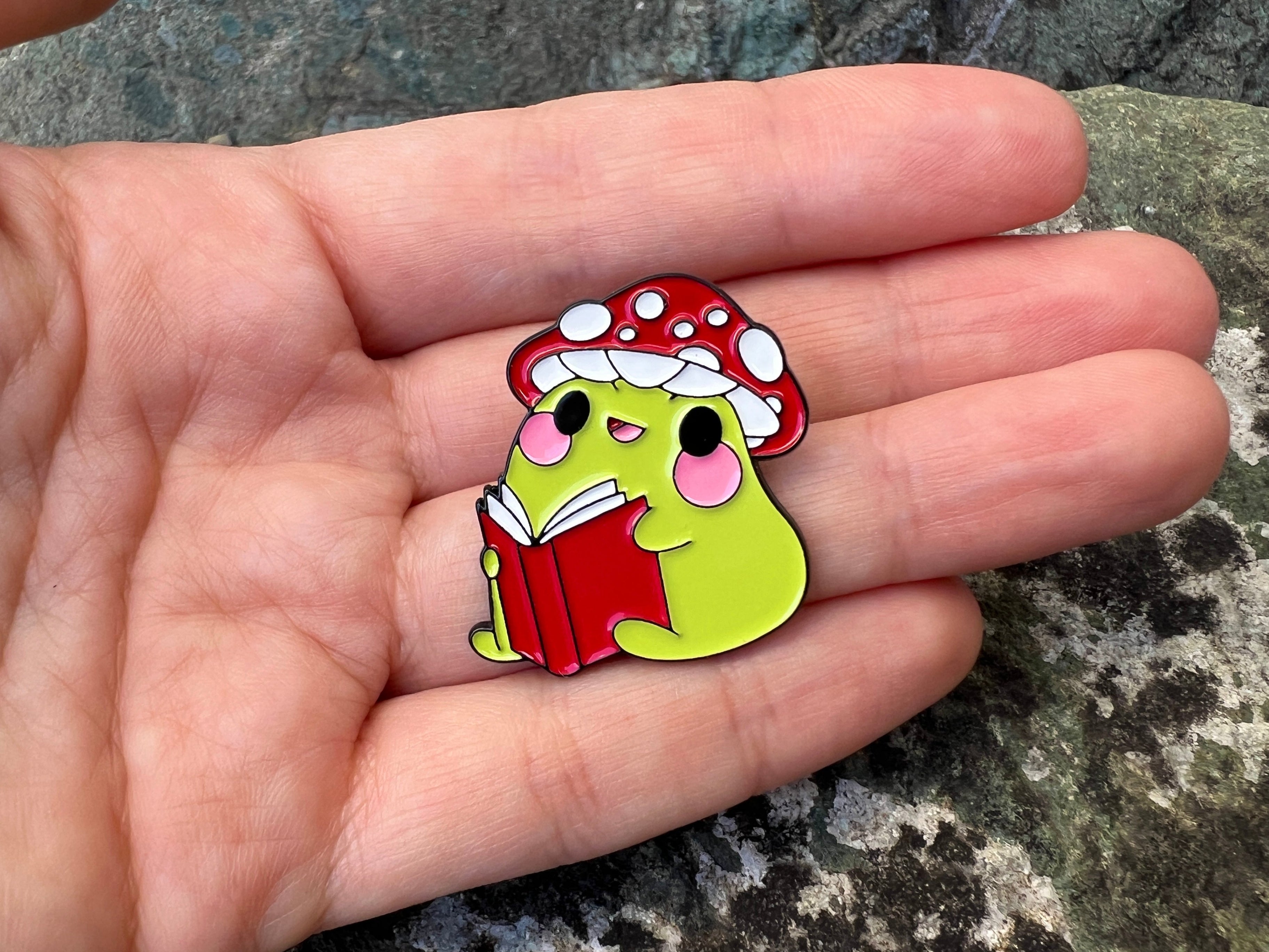Mushroom Wizard Frog DnD Enamel Pin